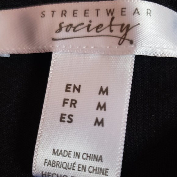 Streetwear Society Women's Size Medium  Black Crushed Velvet Dress - Gently Used - Picture 2 of 6